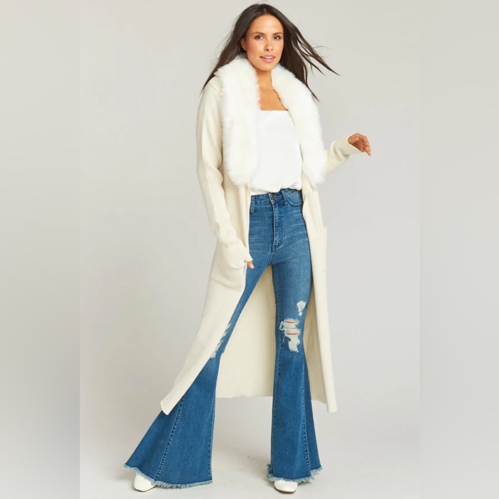 *NWT* SHOW ME YOUR MUMU Lombardi Cardigan SNOWY WHITE size SMALL